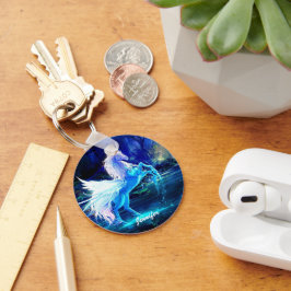 Unicorn Pegasus Keychainあなたの名前を追加 キーホルダー