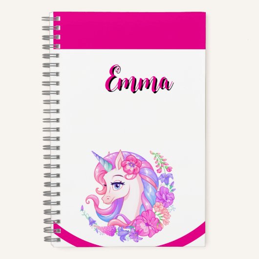 unicorn & personalize your name  ノートブック (正面)