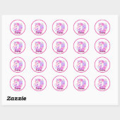 unicorn & personalize your name ラウンドシール (シート)