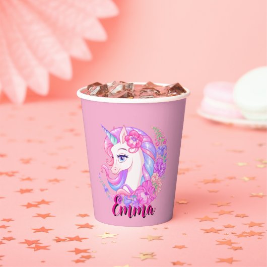 unicorn & personalize your name 紙コップ (インサイチュ)