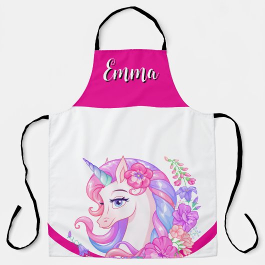 unicorn & personalize your name Crew  エプロン (正面)