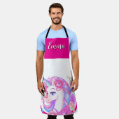 unicorn & personalize your name Crew  エプロン (着用した状態)