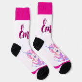 unicorn & personalize your name Crew Socks ソックス (右)