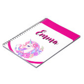 unicorn & personalize your name Crew Socks ノートブック (左側)
