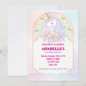 Unicorn Personalized Magical Birthday Invitation 招待状 (正面/裏面)