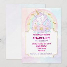 Unicorn Personalized Magical Birthday Invitation   招待状