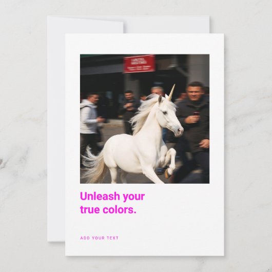 Unicorn Photo Encouragement Cards for creatives サンキューカード (正面)