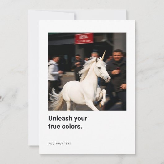 Unicorn Photo Encouragement Cards for creatives サンキューカード (正面)