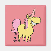 unicorn pink square magnet マグネット (正面)