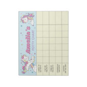 Unicorn Pottyグラフの名前パーソナライズされたとタスク ノートパッド (回転)