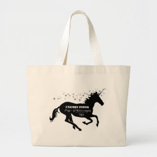 Unicorn Power Fake Math Formula Funny ラージトートバッグ