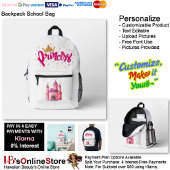 Unicorn Princess Castle Fantasy School Supplies 2 プリントバックパック