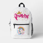 Unicorn Princess Dreamy Fantasy School Supplies 10 プリントバックパック (正面)