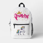 Unicorn Princess Dreamy Fantasy School Supplies 11 プリントバックパック (正面)