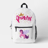 Unicorn Princess Dreamy Fantasy School Supplies 1 プリントバックパック (正面)