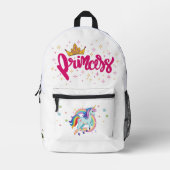 Unicorn Princess Dreamy Fantasy School Supplies 4 プリントバックパック (正面)