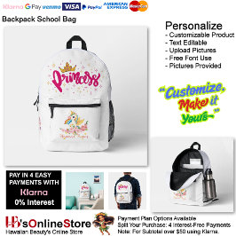 Unicorn Princess Dreamy Fantasy School Supplies 7 プリントバックパック