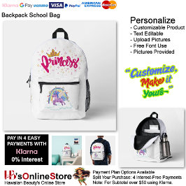 Unicorn Princess Dreamy Fantasy School Supplies 9 プリントバックパック