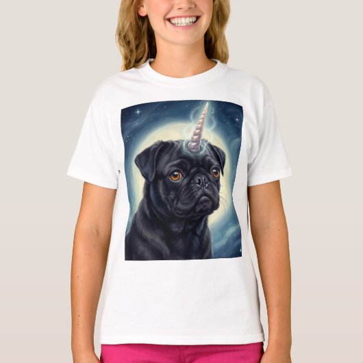 Unicorn Pug Tシャツ (正面)