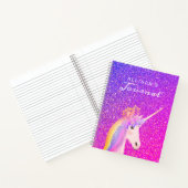 Unicorn Purple Pinkグリッタースクリプト名ジャーナル ノートブック (内部)