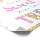 Unicorn RainbowあなたはSweet Take a Treat Sign ポスター (角)