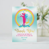 Unicorn rainbowありがとうノートカード 招待状 (スタンド正面)