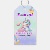 Unicorn Rainbow 2nd Birthday Party ギフトタグ (正面)