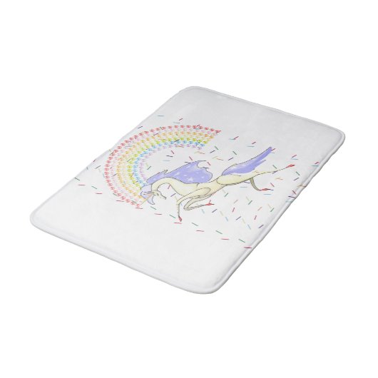 Unicorn, Rainbow Bathroom Bath Mat バスマット (アングル)