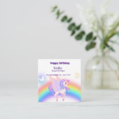 Unicorn Rainbow Birthday Invitation Enclosure Card エンクロージャーカード (スタンド正面)
