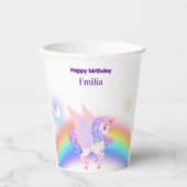 Unicorn Rainbow Birthday Invitation Paper cup 紙コップ (正面)