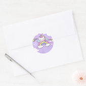 Unicorn Rainbow Birthday Invitation Sticker ラウンドシール (封筒)