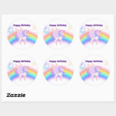 Unicorn Rainbow Birthday Invitation  Sticker ラウンドシール (シート)