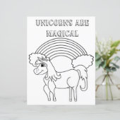 Unicorn Rainbow Black and White Coloringページ (スタンド正面)