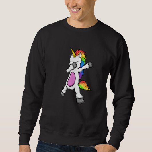 Unicorn  Rainbow Dabbing Unicorn スウェットシャツ (正面)