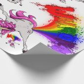 unicorn rainbow fart ラッピングペーパー (角)