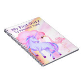 Unicorn Rainbow Flamingo Girls Diary Personalized ノートブック (右側)