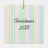 Unicorn、Rainbow、Flower Name and Photo Christmas セラミックオーナメント (裏面)