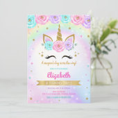 Unicorn Rainbow Magical Birthday Invitation 招待状 (スタンド正面)