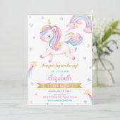 Unicorn Rainbow Magical Birthday Invitation 招待状 (スタンド正面)