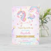 Unicorn Rainbow Magical Birthday Invitation 招待状 (スタンド正面)