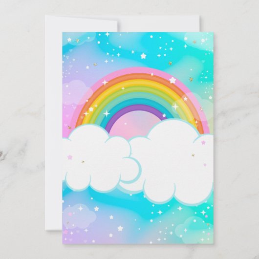 Unicorn Rainbow Magical Day Birthday Invitation 招待状 (裏面)