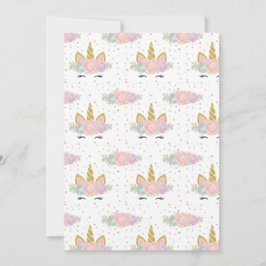 Unicorn Rainbow Magical Day Birthday Invitation 招待状 (裏面)