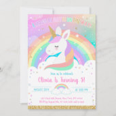 Unicorn Rainbow Magical Day Birthday Invitation 招待状 (正面)