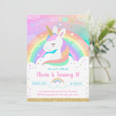 Unicorn Rainbow Magical Day Birthday Invitation 招待状 (スタンド正面)
