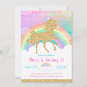 Unicorn Rainbow Magical Day Birthday Invitation 招待状 (正面)