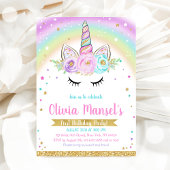 Unicorn Rainbow Magical Day Birthday Invitation 招待状