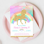 Unicorn Rainbow Magical Day Birthday Invitation 招待状