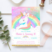 Unicorn Rainbow Magical Day Birthday Invitation 招待状