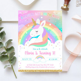 Unicorn Rainbow Magical Day Birthday Invitation 招待状