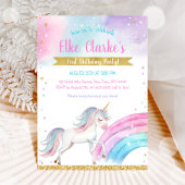 Unicorn Rainbow Magical Day Birthday Invitation 招待状